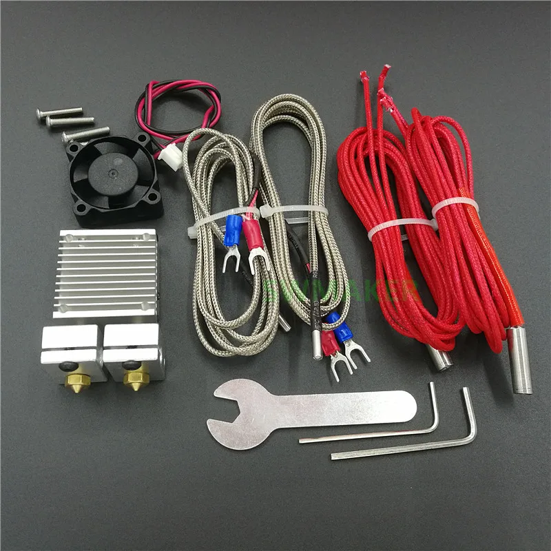 

Chimera Dual Extrusion Head 2 in 2 out V6 Hotend Kit With Thermocouple and Update Head Sink - 3D printer parts