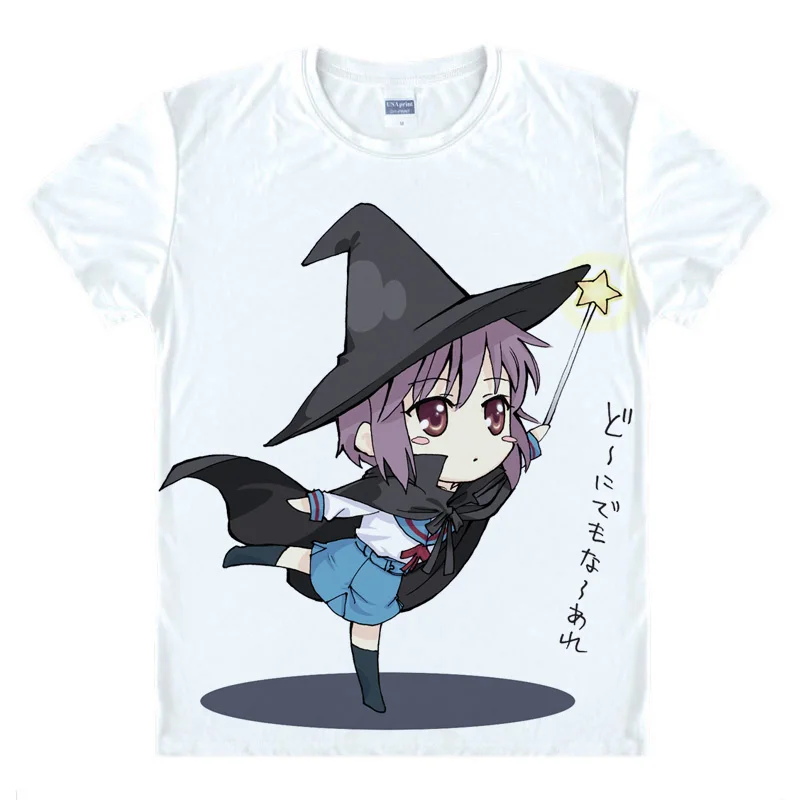 Coolprint Anime Shirt The Melancholy of Haruhi Suzumiya T-Shirts Multi-style Short Sleeve Suzumiya Haruhi Cosplay Motivs Shirts