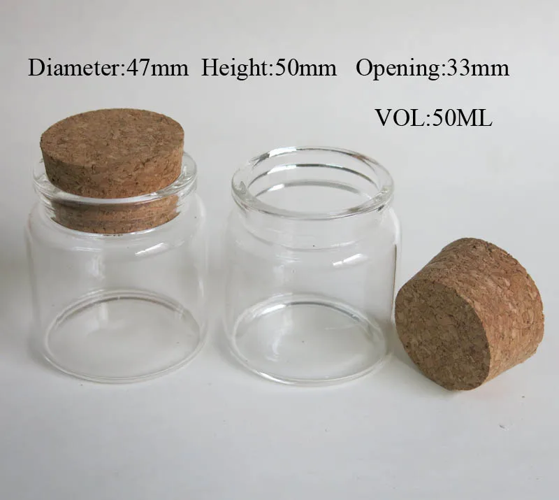 

30 x 50ml Empty Clear Glass Bottles Vials with Cork 50cc Cork Stoppered Jar Wishing Bottle Used for Storage Craft Container