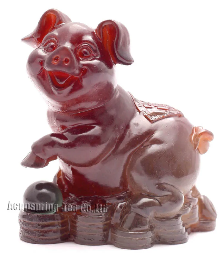 Yellow Pig, Lucky Charms,Chinese zodiac,Shenxiao,Allochroic Mascot,fengshui Ornament,novel gifts,Amazing present,Tea pet S1015BZ