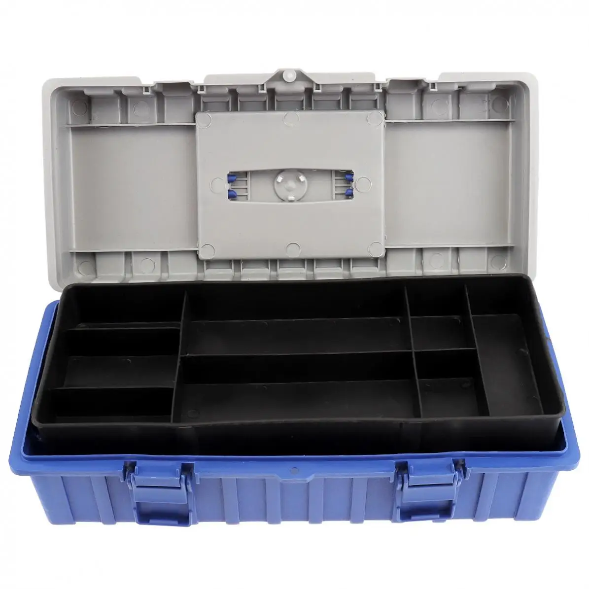 15 Inch ABS Multifunctional Thickened Double-layer Tool Storage Box with 380mm Length and 170mm Width for Vehicle Hardware Tools