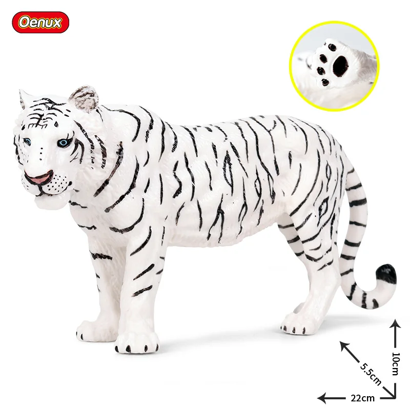 Oenux Wild Animals Cat Tiger Simulation Saber-toothed Tiger Action Figures Solid PVC Model Figurines Education Toy For Kids Gift