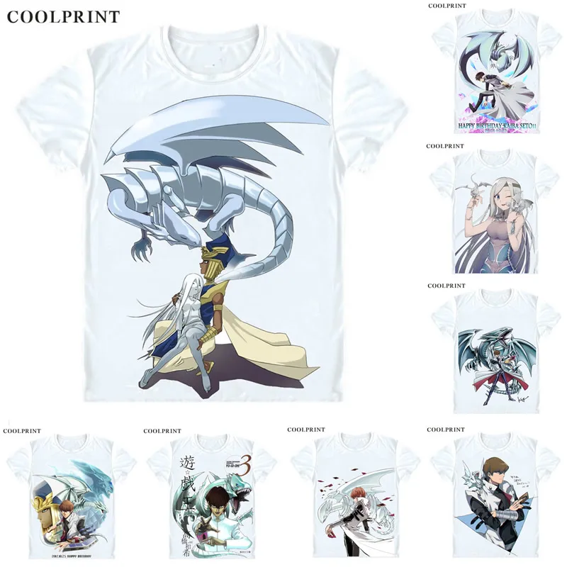 Blue Eyes White Dragon Buruuaizu T Shirt Duel Monsters Yu-Gi-Oh King of Games Casual TShirt Premium T-Shirt Short Sleeve Shirts