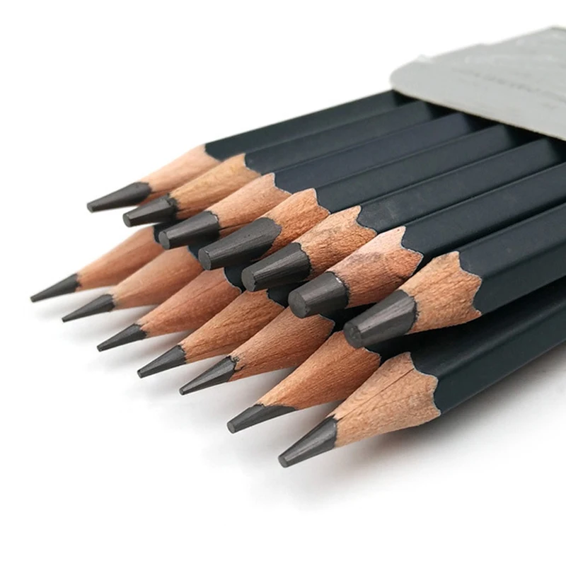 12/14PCS Set Professional Sketch Drawing Pencil Set HB 2B 6H 4H 2H 3B 4B 5B 6B 10B 12B B Painting Write Pencil Stationery Supply