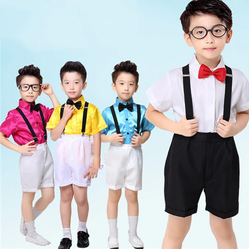 

Kids Jazz Dance Costumes Boys Shirts Shorts Suit Hip Hop Dancing Clothing Children Stage Performance Dancewear Outfits DNV10650