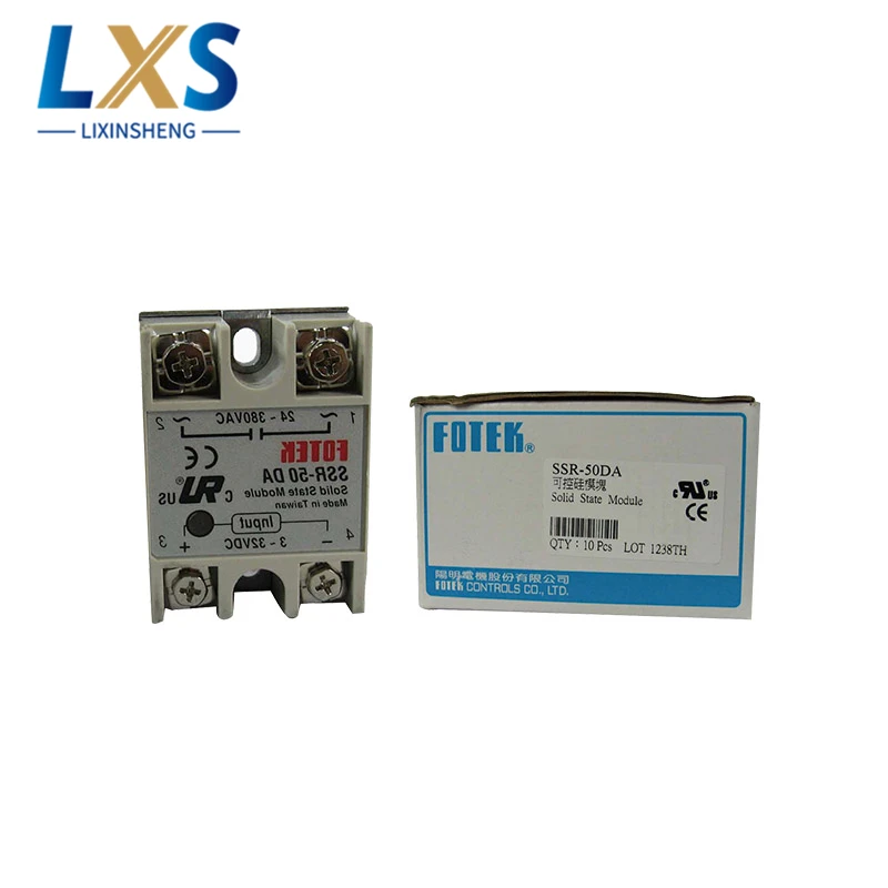 Industrial Relay SSR-50DA 50Amp 3~32VDC To 24~380VAC Single Phase DC-AC SSR Solid State Relay