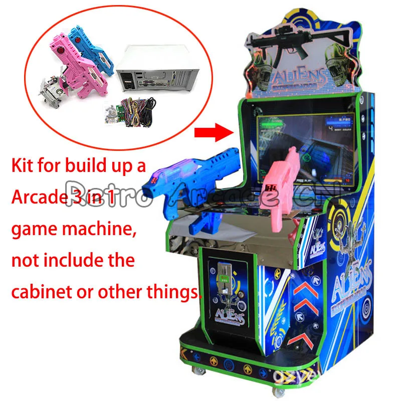 

3 in 1 Aliens, Farcry, The House of the Dead 3 motherboard shooting guns Arcade Kit for DIY Simulator Shooting game machine