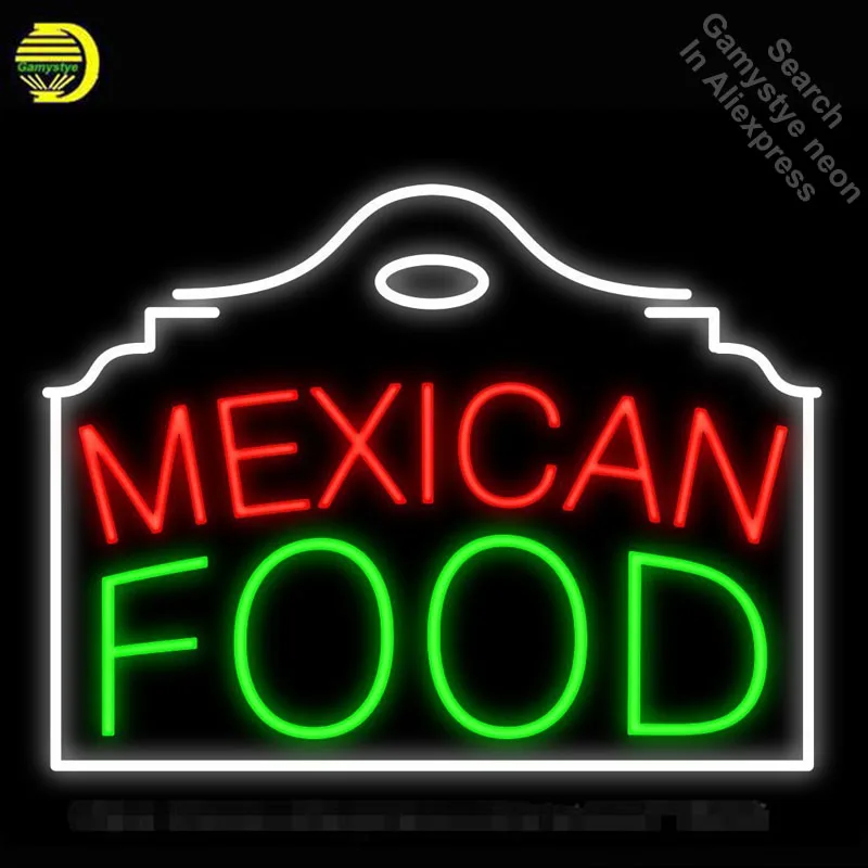 Neon Sign for Mexican Food Green Building Neon Tube sign handcraft Shop Hotel Store Displays Tube Glass Neon Flashlight sign