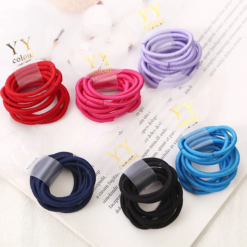 Fashion 10pcs/lot Children Headwear Candy Colored 3CM Elastic Ponytail Holders Accessories For Girls Kids Rubber Bands Tie Gum