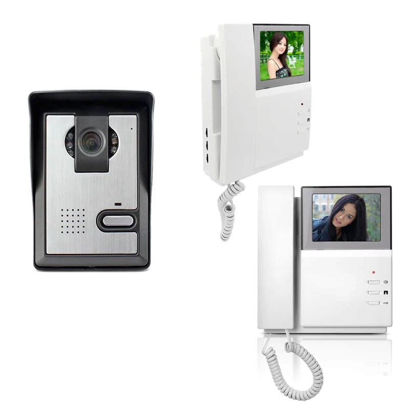 

4.3" LCD Video Door Phone Intercom Doorbell System night vision Camera Video Doorbell Doorphone Kit 2 monitors for villa home