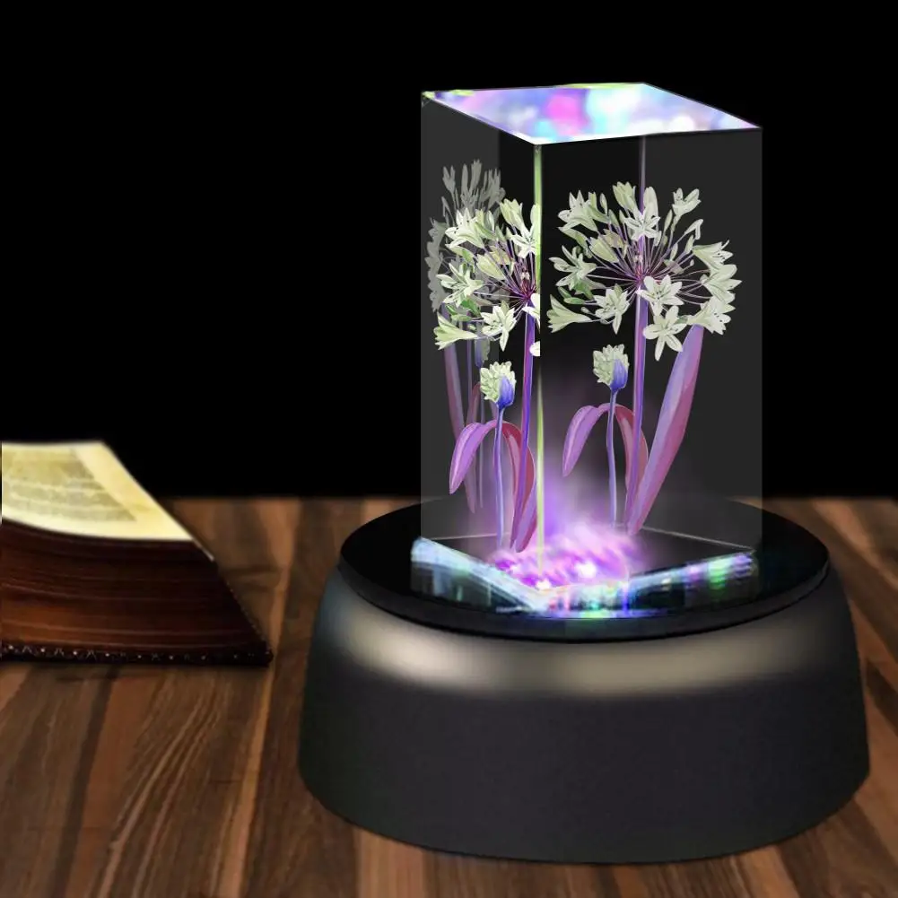 4 LED Leucht Basis Licht Bunte Runde Basis Stehen Halter für Cocktail Kristall Glas Transparent Objekte Display