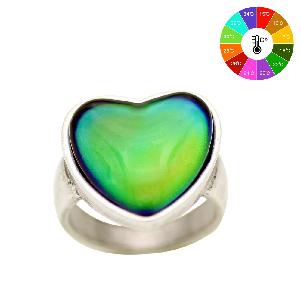 Mojo Vintage Bohemia Retro Color Change Mood Ring Emotion Feeling Changeable Ring Temperature Control Ring for Women MJ-RS056