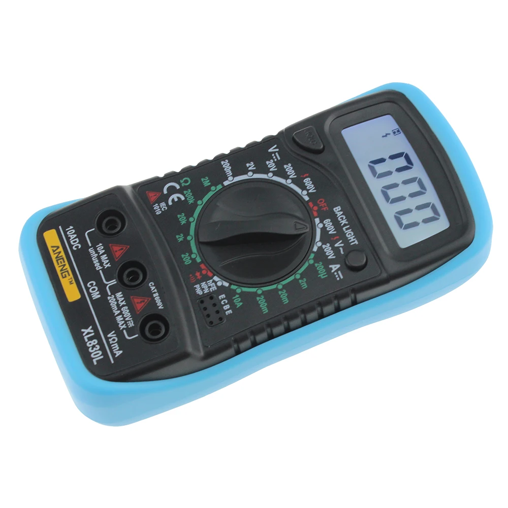 ANENG XL830L Portable Digital Multimeter multi meter AC / DC Voltage meter dc ammeter Resistance Meter Tester Blue Backlight