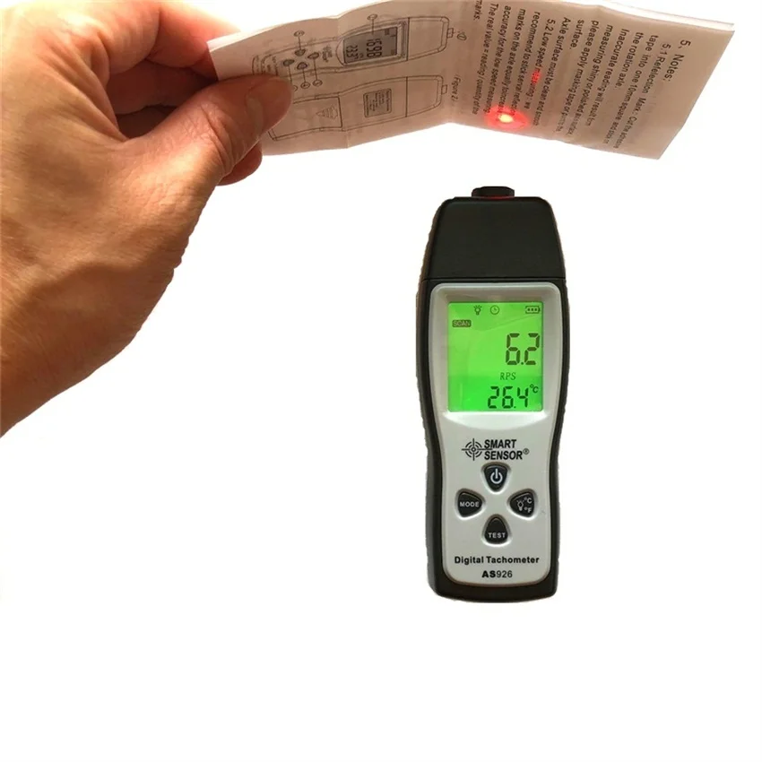 Digital Laser Tachometer 100~30000 RPM LCD photoelectric Tachometer Test Meter Speedometer RPM Meter SmartSensor AS926