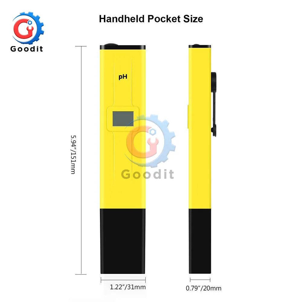 Digital PH Meter PH Pen Tester Acidity Water PH Meter Professional for Home School Laboratory Aquaculture Aquarium Swimming Pool