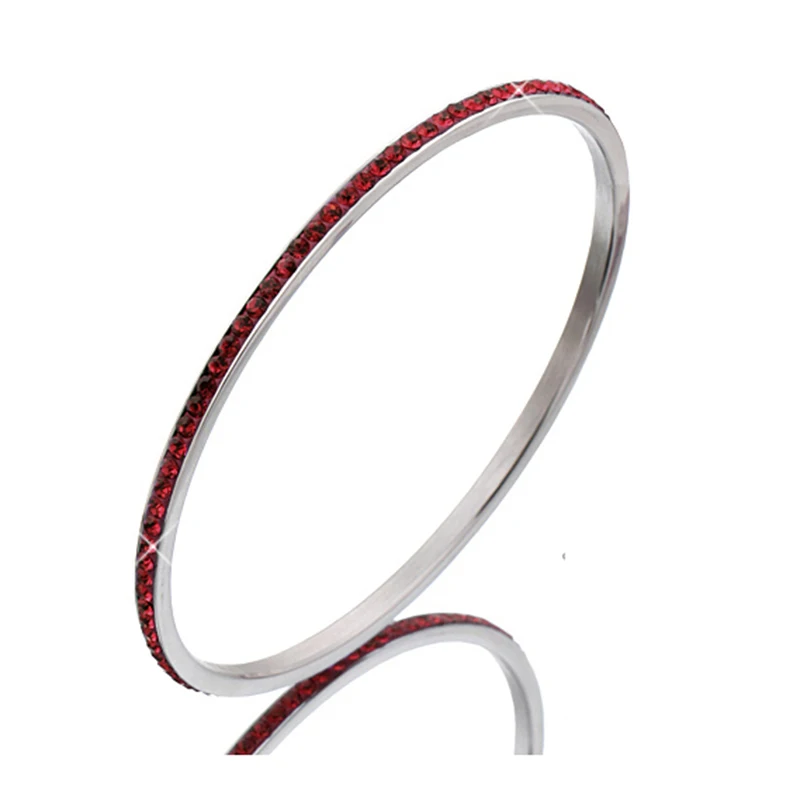 Wholesale Stainless Steel Bangles Women Jewelry With Good Clear CZ Crystal