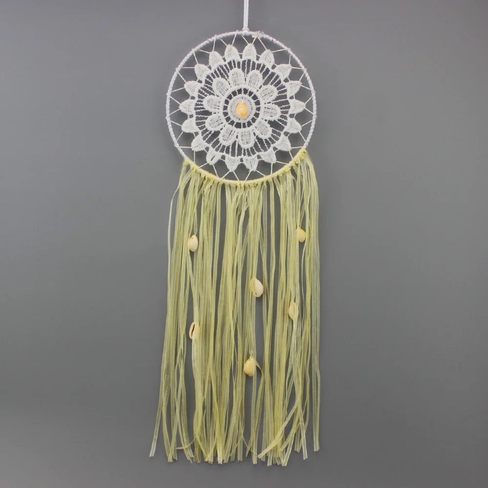 

New Originality Dreamcatcher shell Ribbon Wind Chimes Indian Style Feather Pendant Dream Catcher Gift