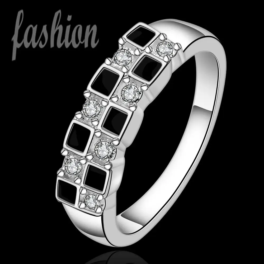 NEW Fashion!Wholesale Silver Plated Ring,Fashion Jewelry Engagement Ring Finger Ring For Lady Inlaid Crystal Super Offer