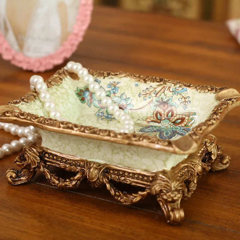 European court pastoral home decorations ornaments resin ashtray large creative fashion ceramic living room furnishings