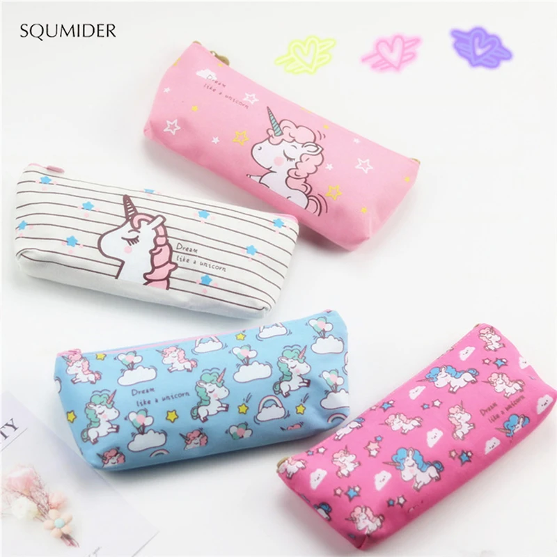 Creative Unicorn Pencil Case Large Capacity Pen Bag Cartoon Bag for Kids Gift Office School Stationery Supplies