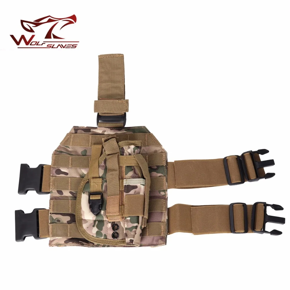 Molle Gun Case Adjustable Tactical Holster Puttee Thigh Leg PB 075 Pistol Airsoft Gun Holster Pouch with Magazine Pocket Bag