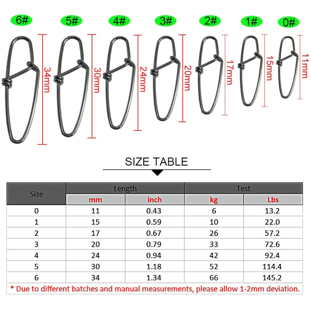 200pieces/lot  Fishing Diamond insurance snap New Fishing Swivels Snaps fishing connector fishing Accessories tackle fishhooks