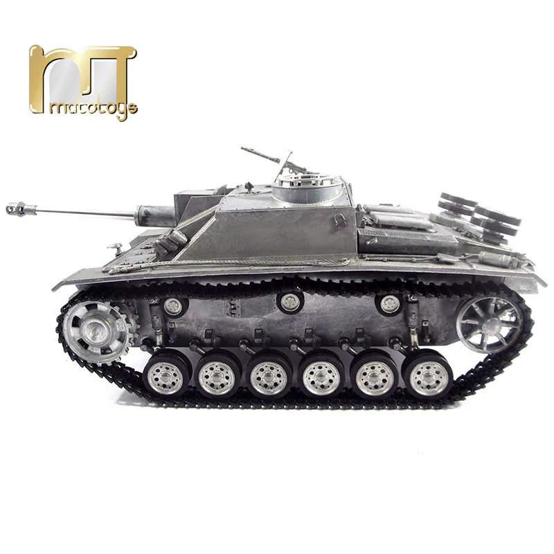 MATO Tank 1/16 Complete German Stug III 100% Metal RC Tank Infrared Recoil Barrel Version Original Metal Color RTR 1226