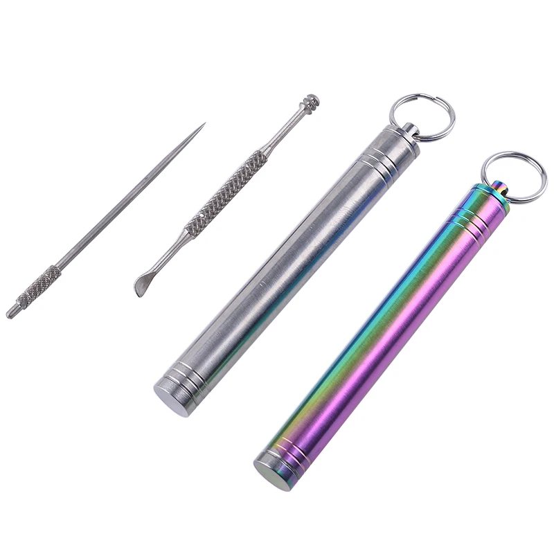 Titanium Pill Capsule Fob Match Airtight Watertight Waterproof Storage Container Dry Box Seal Bottle Toothpick Ear Pick Holder
