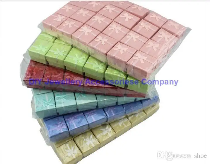 24pcs 4*4*3 Display Packaging Gift Box Jewelry Box Multi colors Rings Box Earrings/Pendant Box