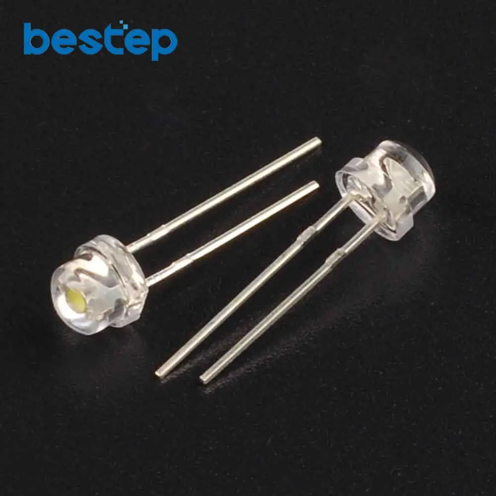 100PCS Straw Hat White 5mm Super Bright White Light-emitting Diode DIP LED Straw Hat astigmia