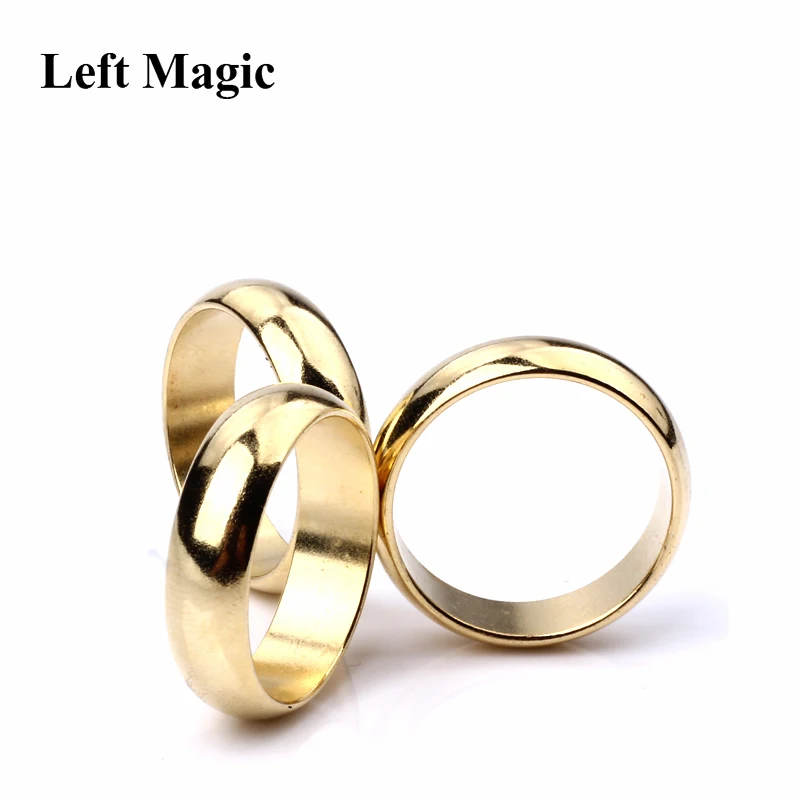 Gold Cambered PK Ring Magic Tricks Strong Magnetic Ring PK Ring Coin Finger Decoration Magic Show Props Size 18 19 20 21mm