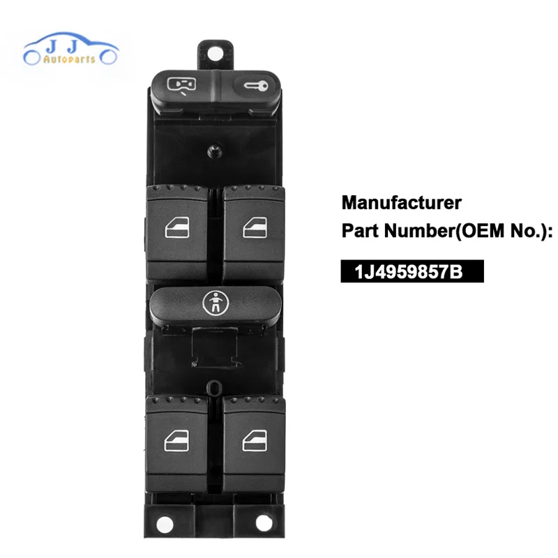 1J4959857B Driver Side Electric Master Window Switch for V-W Golf Mk4 Passat B5 VR6 1998-2004 1J4959857D 1J4959857A