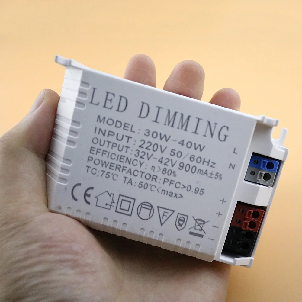 Controlador Led regulable, fuente de alimentación de 30W-40W, 900mA, 30W, 32W, 35W, 40W, CA 220V, CC 32V-42V, Bombilla de luces LED de techo con atenuación