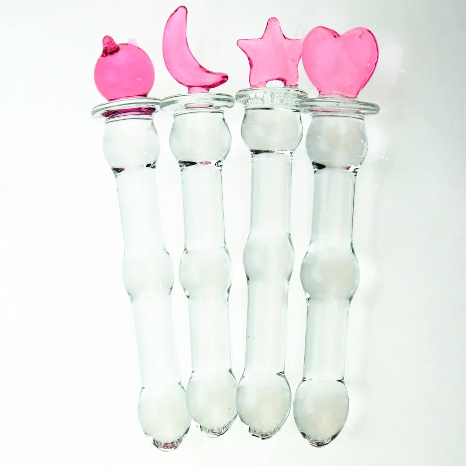 Moon/Star/Bear/Heart pyrex glass Anal butt plug crystal dildo Female  adults masturbation products Sex toys beads anus stopper