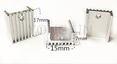 200pieces Heatsink extrusion aluminum heatsink 15*7-17mm  to-220 aerotron Transistor heatsink