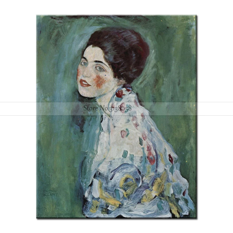 Famous 100% Handmade oil painting reproduction Portrait of a Lady by Gustav Klimt No Frame