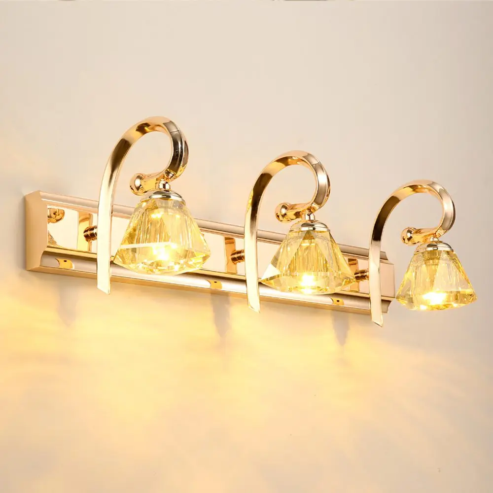 LED Luxury Modern Gold Crystal Bathroom Wall Light Bathroom fashion Mirror Front Washroom Corridor Wall Lamp Fixtrue