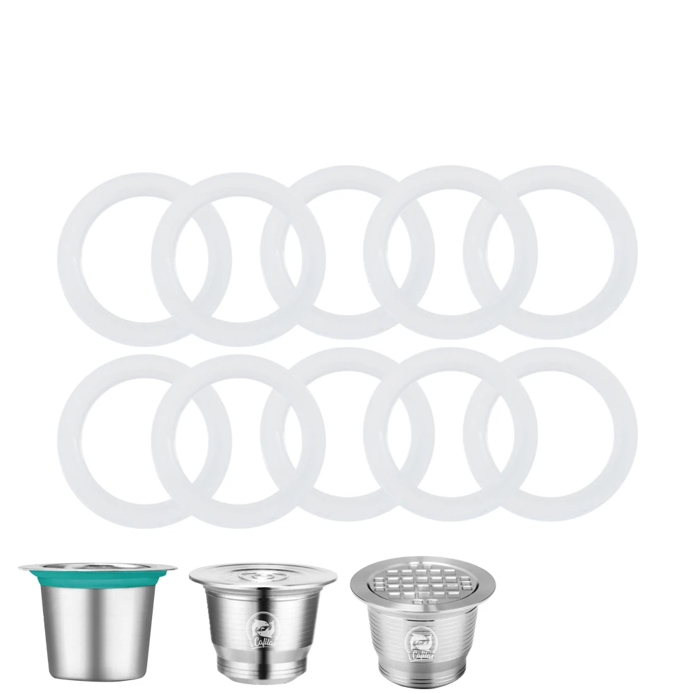 ICafilas 5pcs Silicone O-rings 5pcs O-ring Compatible With Nespresso Stainless Steel Refillable Capsules For Coffee