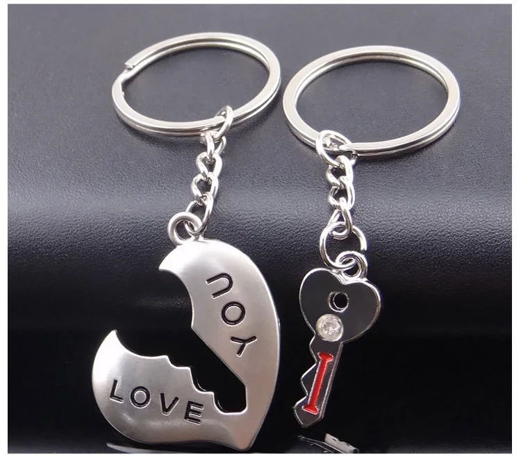 Zinc Alloy Key to My Heart Couple Key Chains Lovers Key Rings Valentine's Day Gift W9561