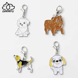 Gwwfs 10 sztuk/partia Cute zwierząt pies wisiorek DIY biżuteria torba urok Pet Dog Tag naszyjnik jamnik Tag miłośników psów...