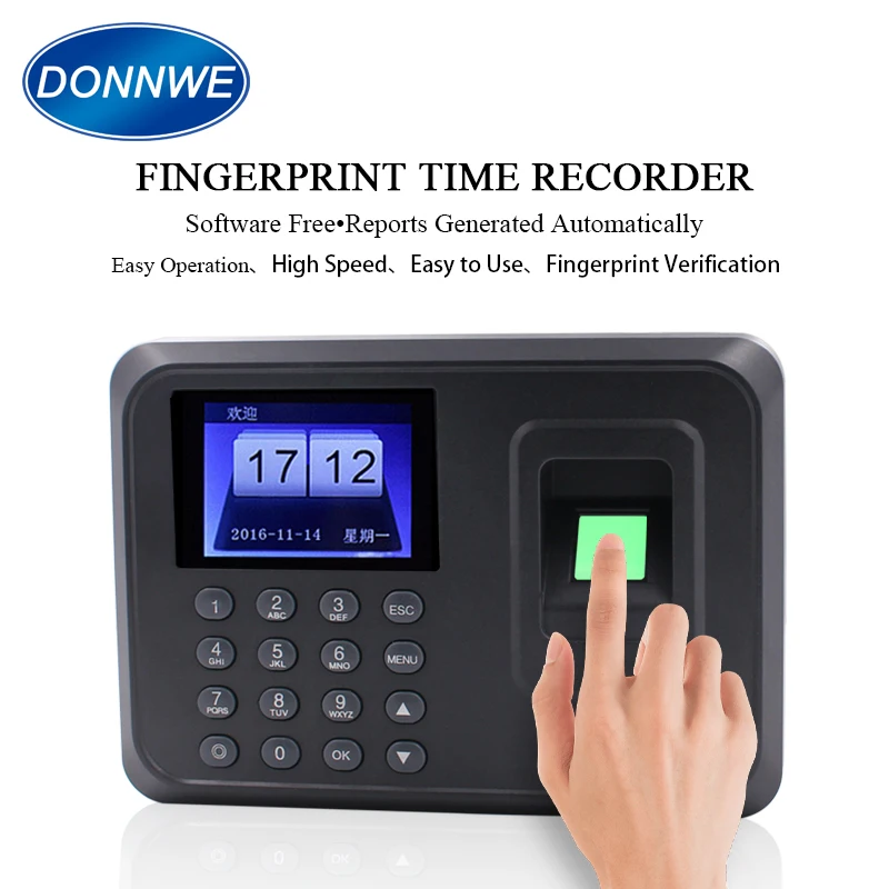 HOT SALE Donnwe F01 Biometric Fingerprint time attendance clock  & access control