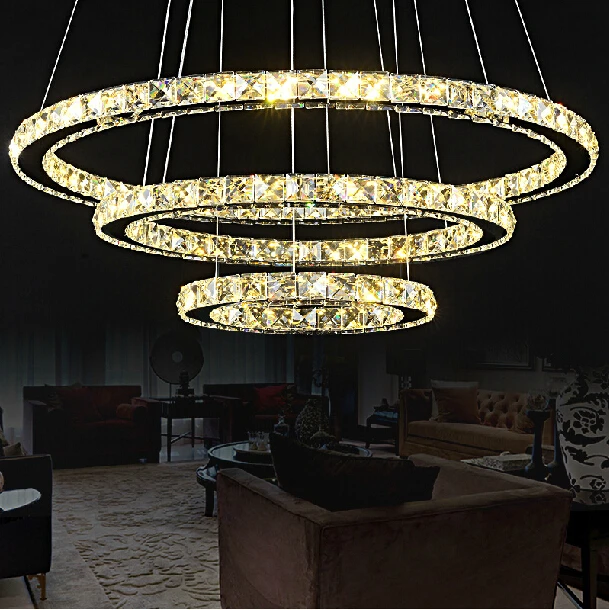 

Crystal Circle pendant lamp for dining room Modern crystal pendant light luminaire dining room hanging lamp Diamond Ring light