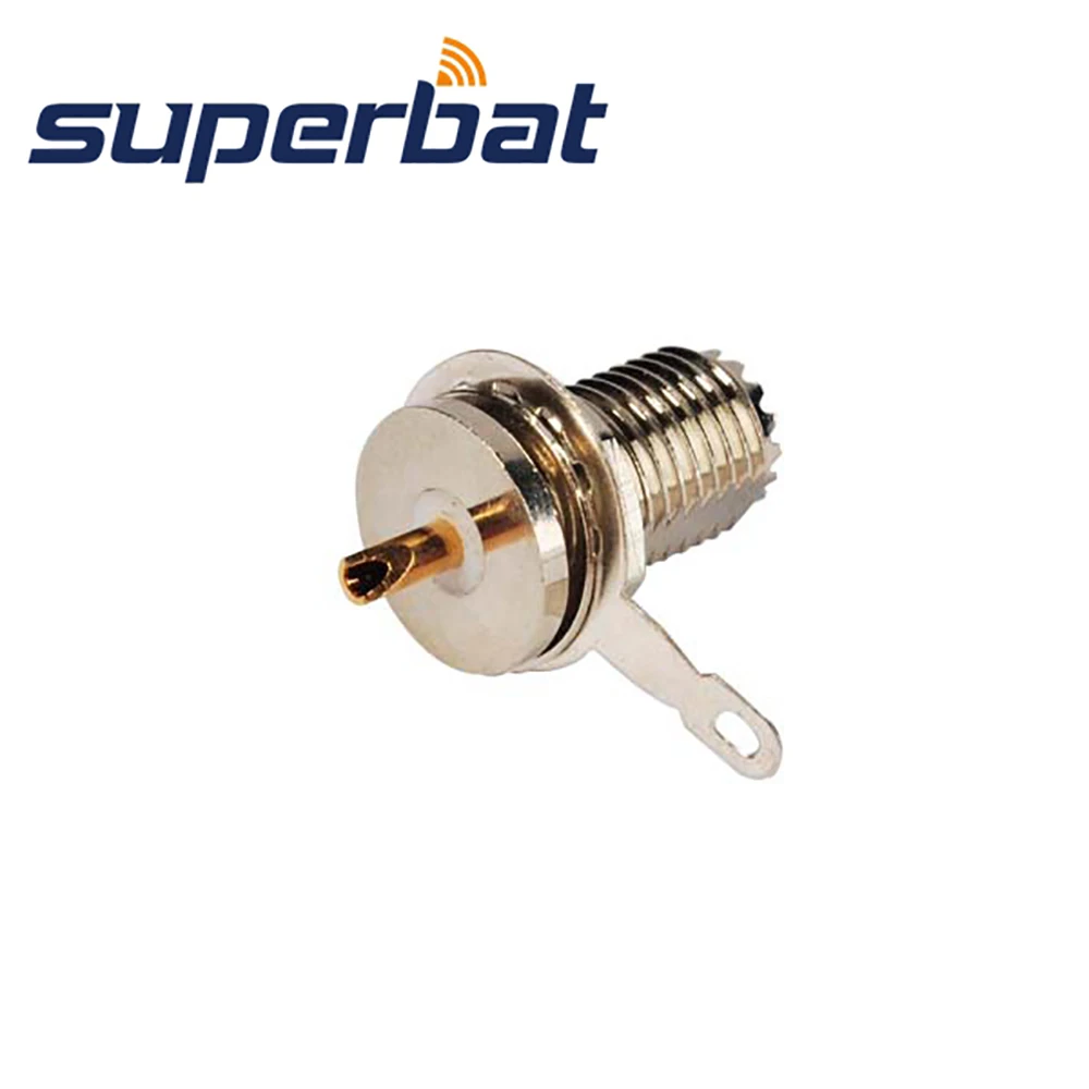 Superbat 10pcs Mini-UHF Panel Mount Female with nut and Solder Cup RF Coaxial Connector