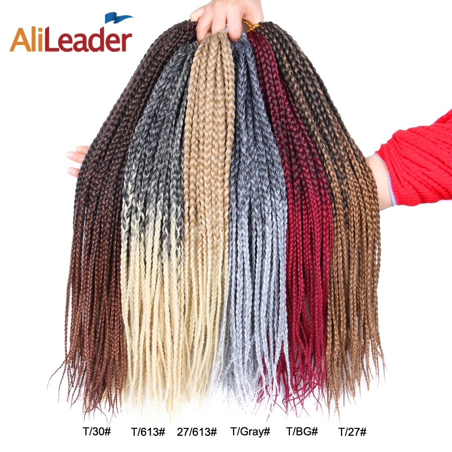 Alileader-extensiones de cabello trenzado, caja de productos sintéticos de 12, 16, 20 y 24 pulgadas, trenzas trenzadas de ganchillo, 22 hebras por paquete