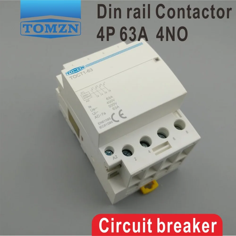 TOCT1 4P 63A 220V 400V~ 50/60HZ Din rail Household ac Modular contactor 4NO 2NO 2NC 4NC