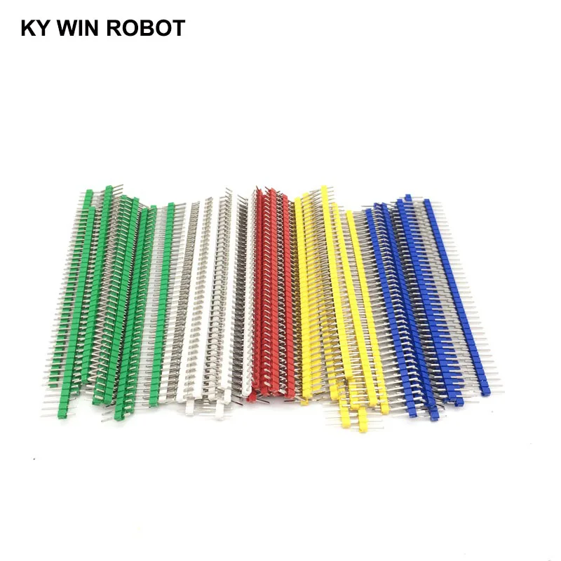 10pcs Pin Header Connector Male 2.54mm Pitch Pin Header Strip Single Row 40 pin Connector Kit for PCB board
