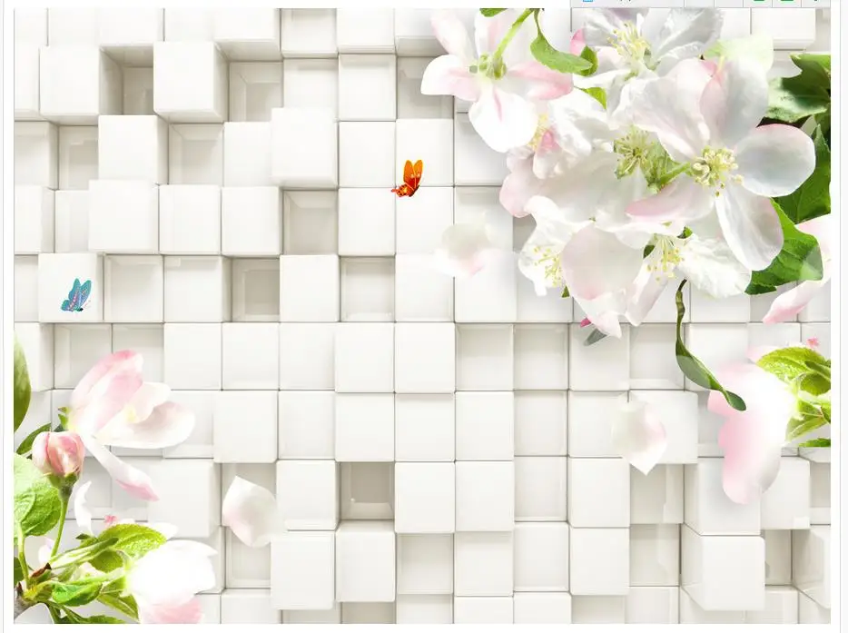 

Home Decoration 3d stereoscopic wallpaper Dimensional Square fantasy flowers mural photo wallpaper for walls