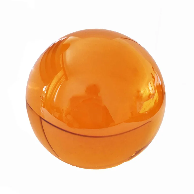 50mm/60mm/70mm/80mm/100mm Amber Color K9 Meditation Crystal Glass Ball No Stand for Decoration