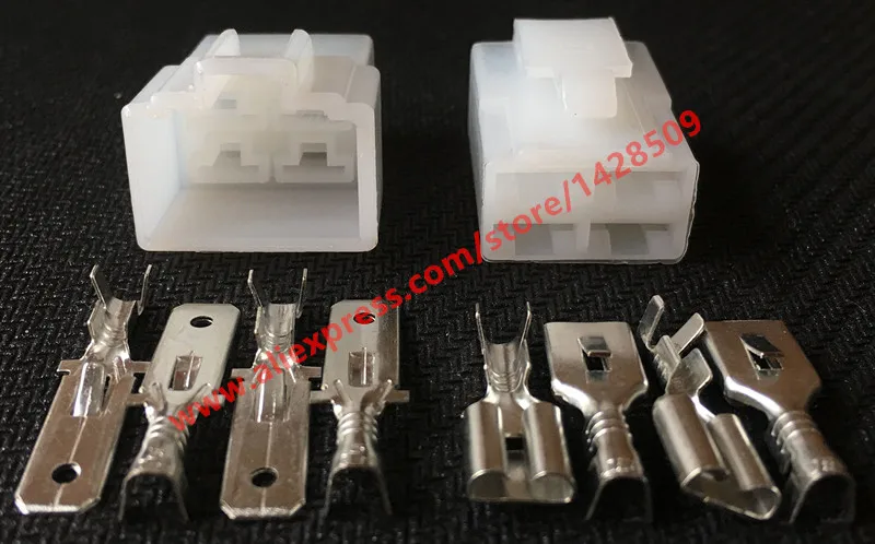 5 Sets 4 Pin 6.3 Series PA66 Female And Male Electric Plug Connector DJ7042-6.3-11 DJ7042-6.3-21