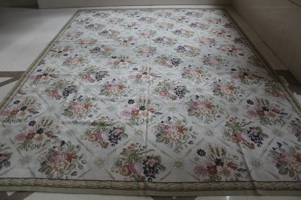 Free shipping 10K 9'X12' classical antique needlepoint rugs, 100% New Zealand wool rugs wholesale prices NEW STORE PROMOTION